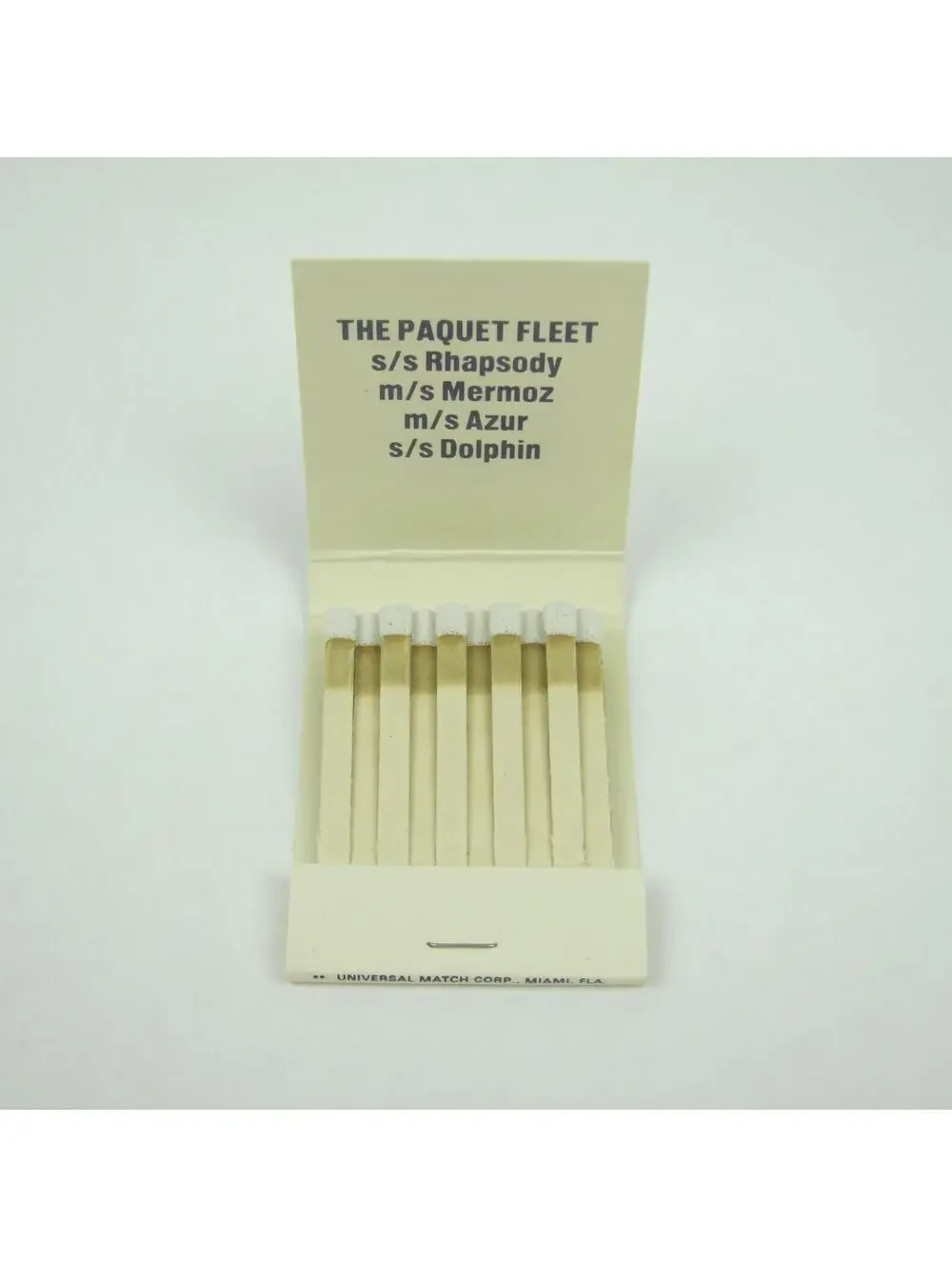 2 Vintage Matchbooks Paquet French Cruises & Carnival Cruise Lines Ship UNSTRUCK